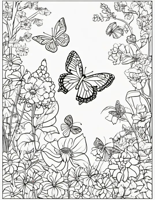 Butterfly Forest Coloring Page