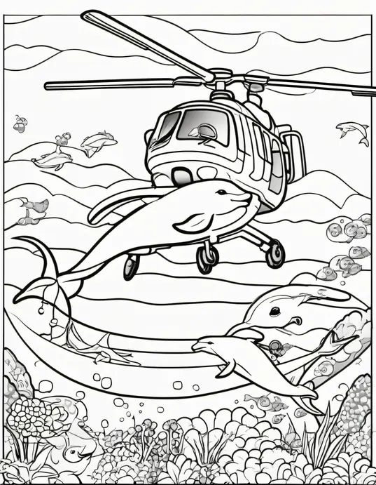 Colorful Underwater Helicopter Rescue Adventure
