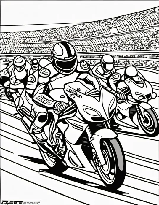Vibrant Motorcycle Rainbow Ride Coloring Scene