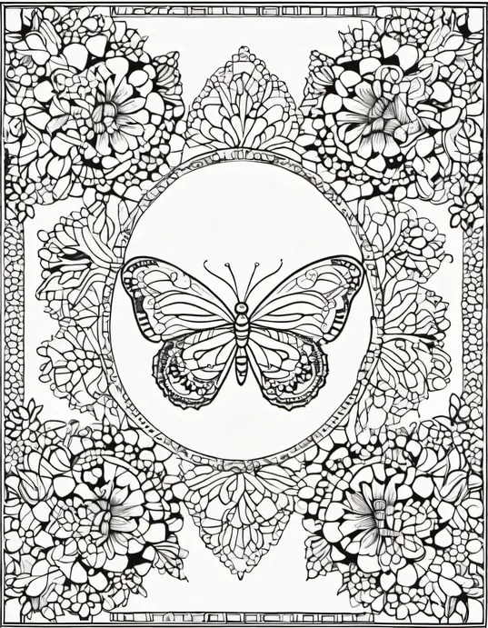 Explore Enchanting Mandala Butterfly Garden Coloring Page