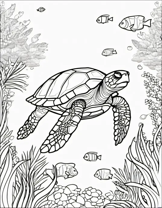 Underwater Turtle Rainbow Coloring Adventure