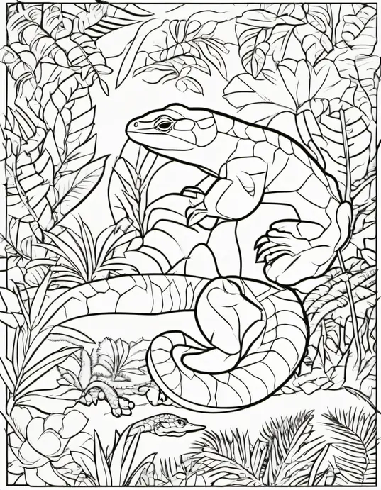 Color Exotic Rainforest Reptiles!