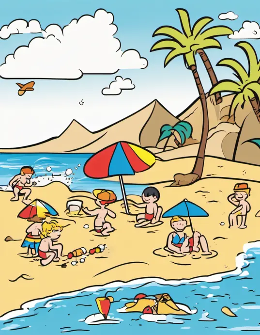 Sunny Beach Coloring Adventure