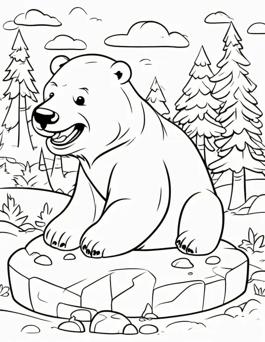 Colorful Polar Bear Playground Scene for Kids