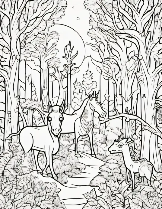 Spooky Forest Creature Coloring Adventure