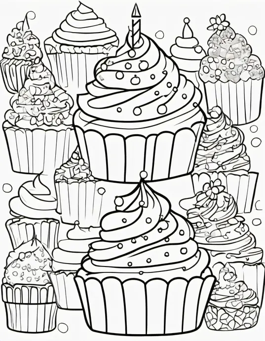 Sprinkle Delight: Coloring a Rainbow Cupcake Party