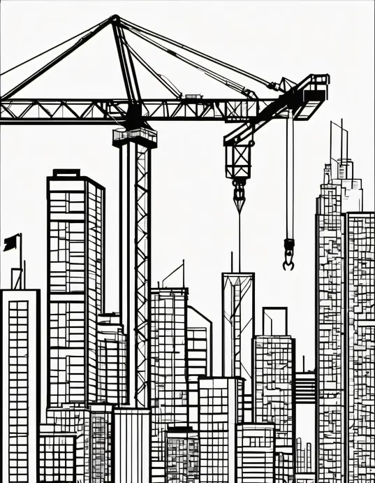 Exciting Crane Coloring Page for Kids