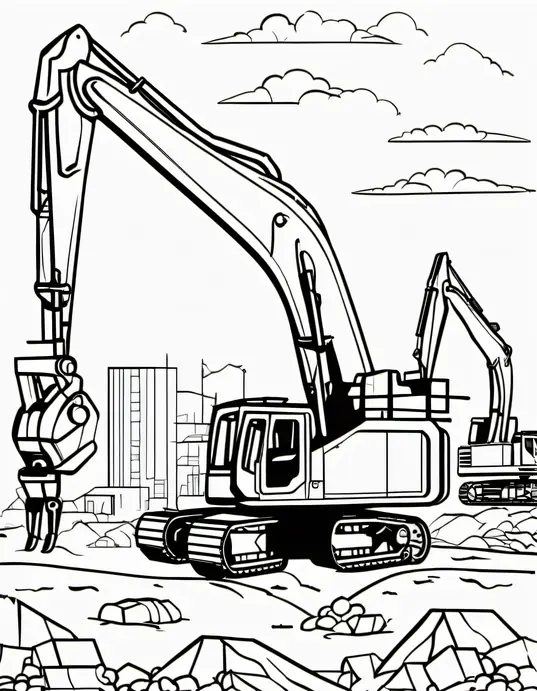 Exciting Crane Coloring Scene for Kids