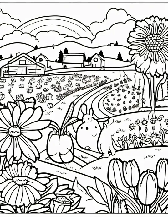 Color and Learn: Carrot Farm Fun Coloring Page