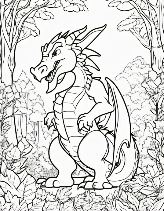 Color Magic: Enchanted Dragon Forest Scene