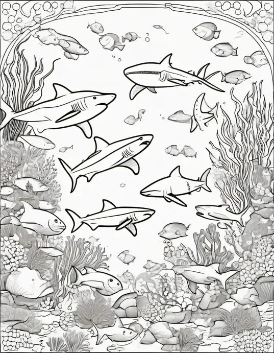 Underwater Shark Coloring Adventure