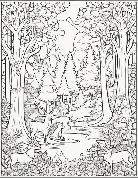Enchanting Forest Creature Coloring Page