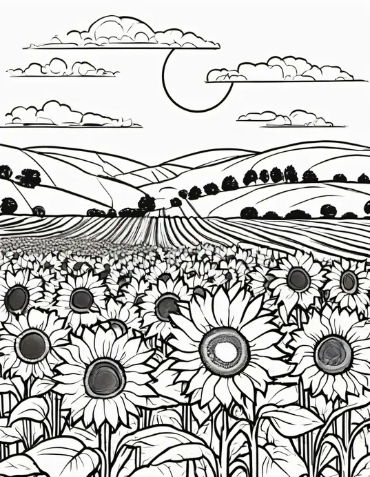 Sunflower Field Coloring Adventure