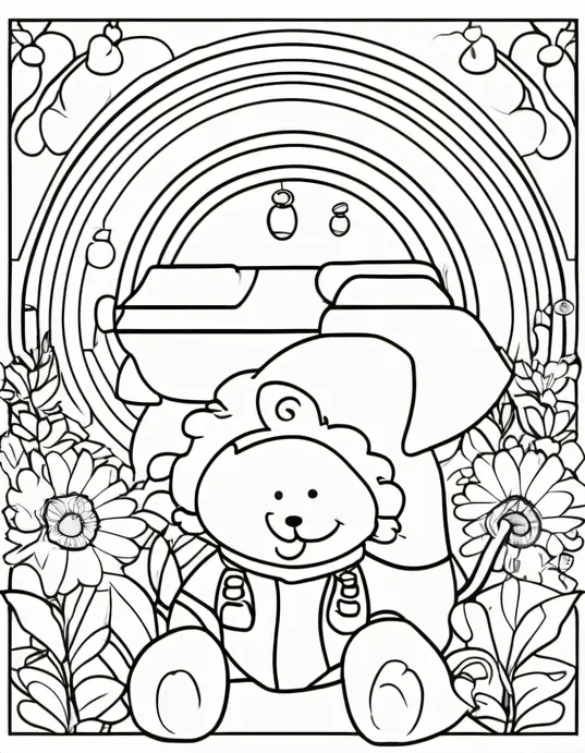 Enchanting Unicorn Meadow Coloring Page