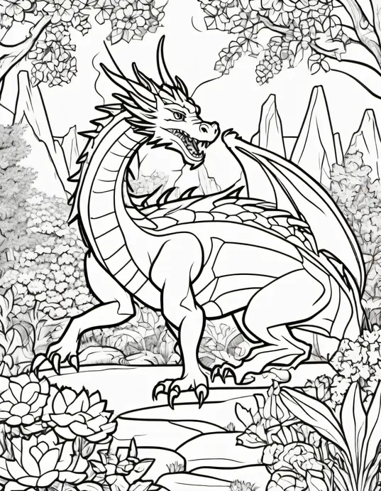 Colorful Dragon Forest Scene for Kids