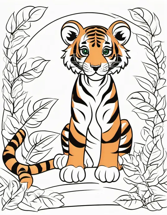 Tiger Stripes Coloring Page