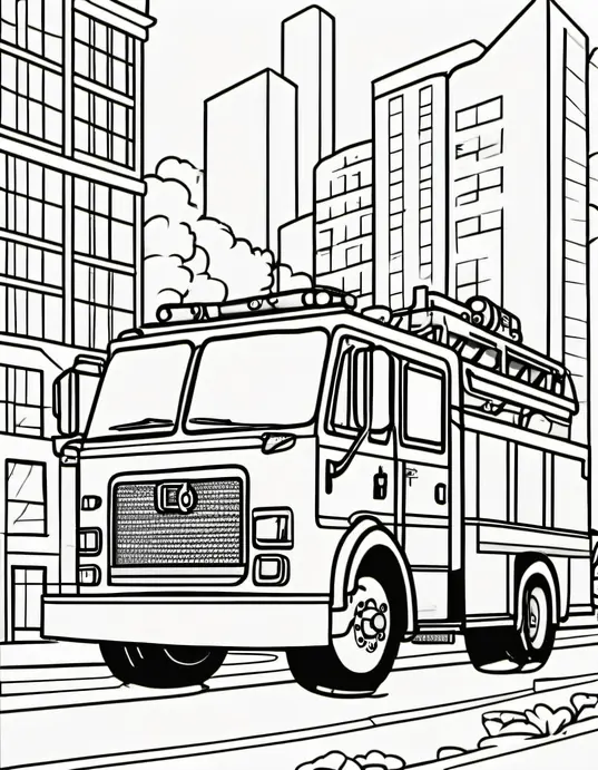 Color and Play: Fire Truck Adventure Scene