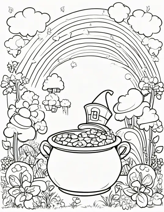 Lucky Leprechaun Forest Coloring Page