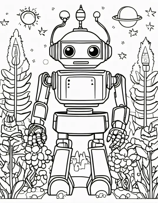 Colorful Alien Robot Garden Party