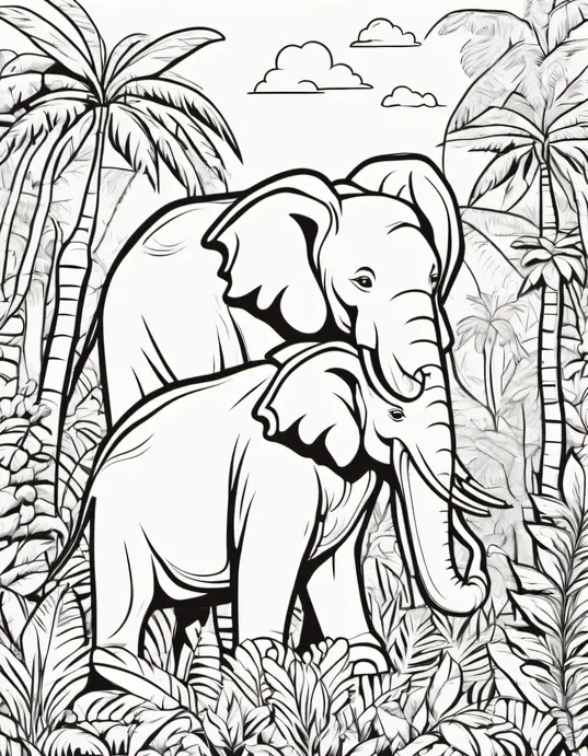 Color Jungle Elephant and Friends Scene