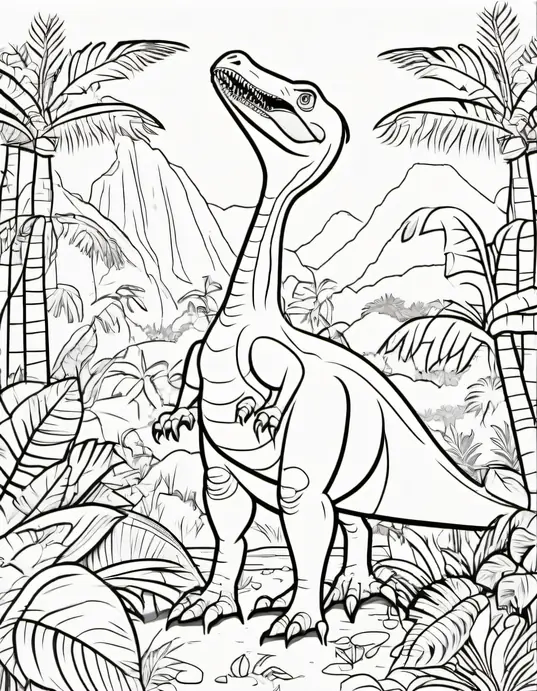 Dino Rainforest Coloring Adventure