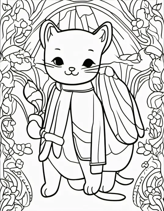 Autumn Forest Animal Coloring Scene