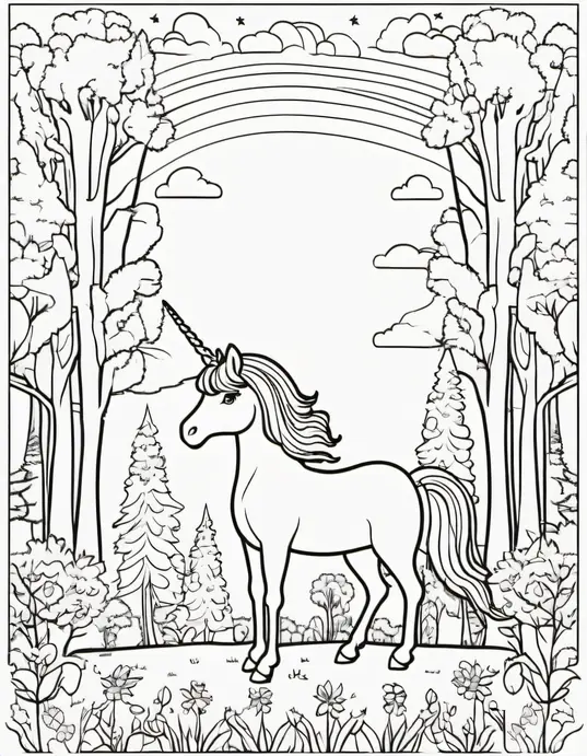 Unicorn Forest Coloring Adventure