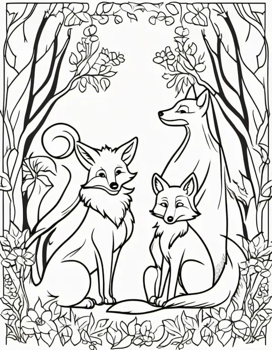 Color & Discover: Enchanted Forest Fox Friends