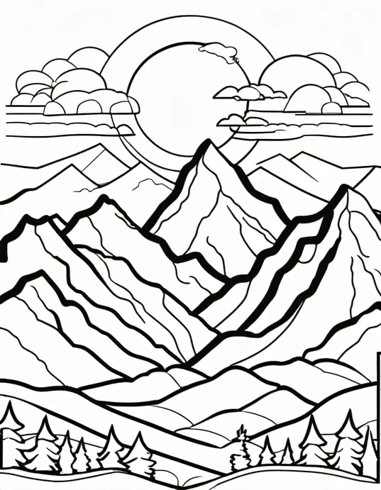 Colorful Sunset Mountain Peaks for Kids to Explore