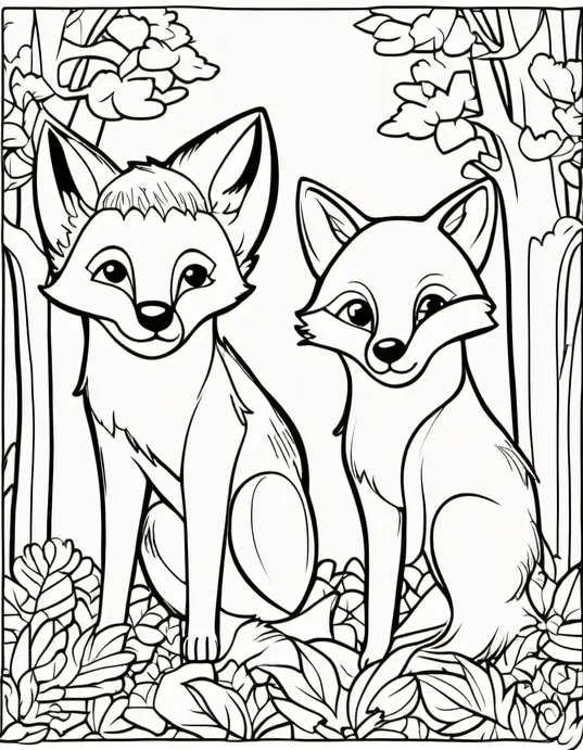 Color and Play: Forest Foxes Hide-and-Seek