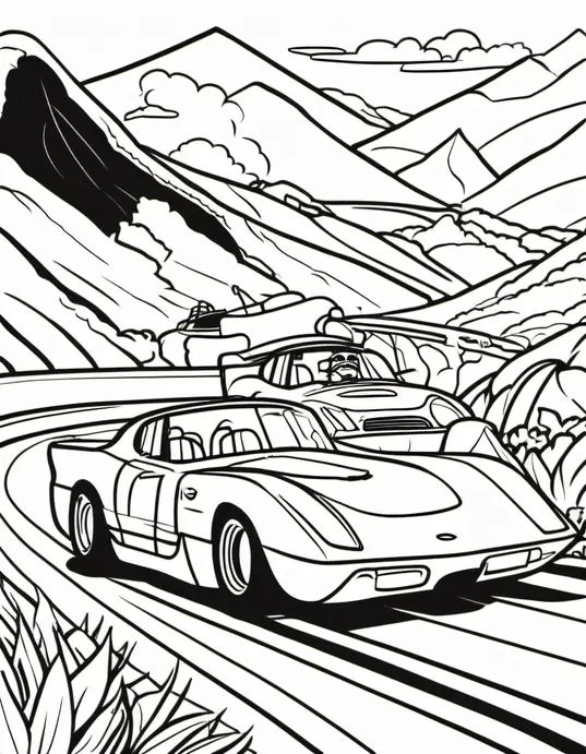 Color and Race through Sunny Car Track Scene!