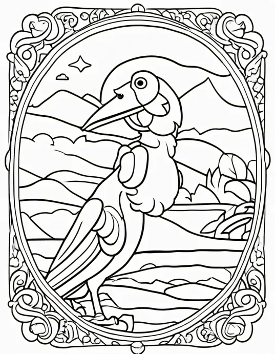 Magical Unicorn Forest Coloring Page