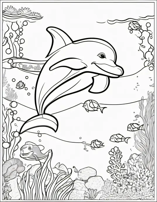 Underwater Dolphin Coloring Adventure