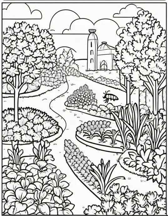 Colorful Carrot Garden for Kids to Colour!