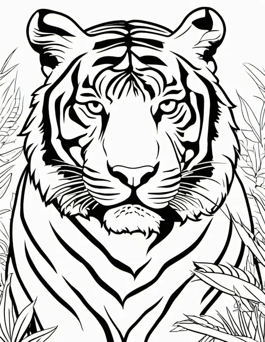 Tiger Stripes Coloring Page at Zoo Safari