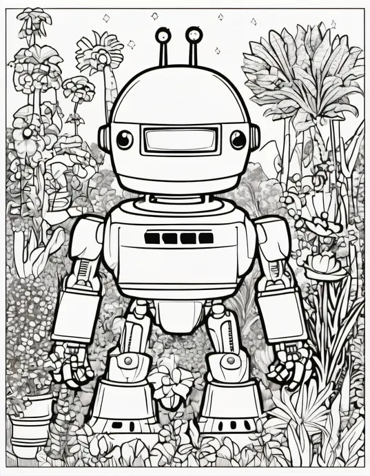 Colorful Alien Robot Garden for Kids