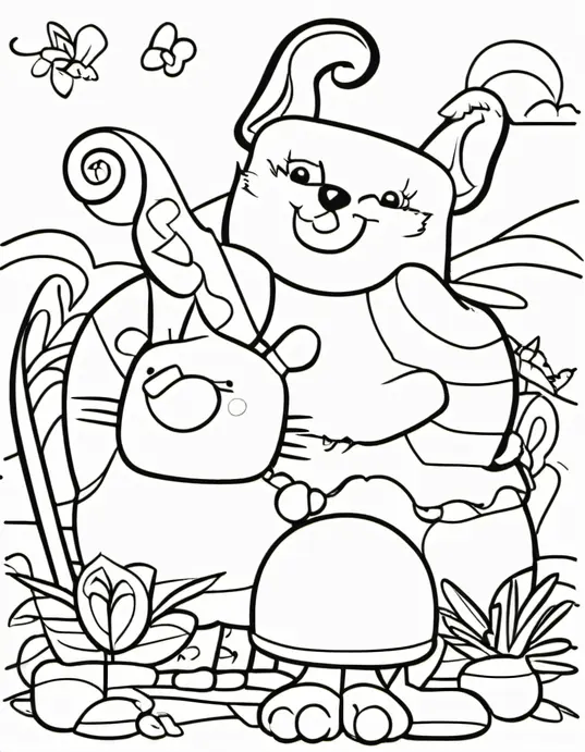 Anime-Style Dragon Coloring Page for Kids