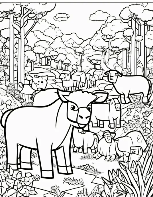 Minecraft Forest Mob Coloring Page