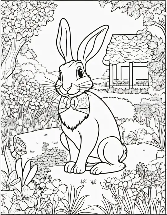 Easter Bunny's Colorful Garden Party
