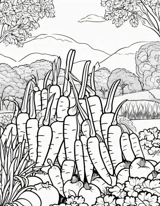Colorful Carrot Garden for Kids to Draw!