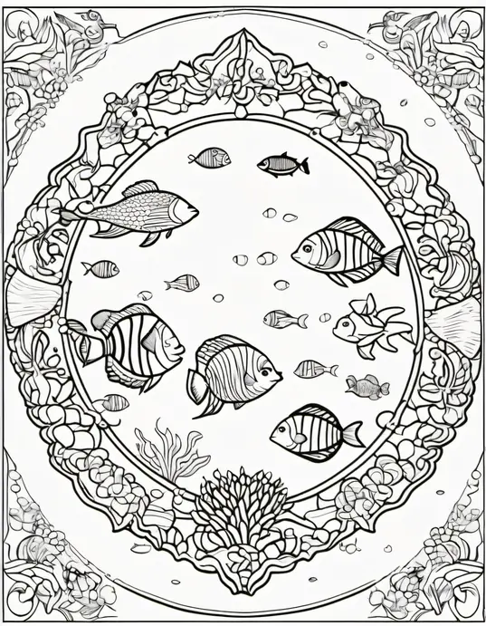 Explore Whimsical Underwater Mandalas for Kids Coloring