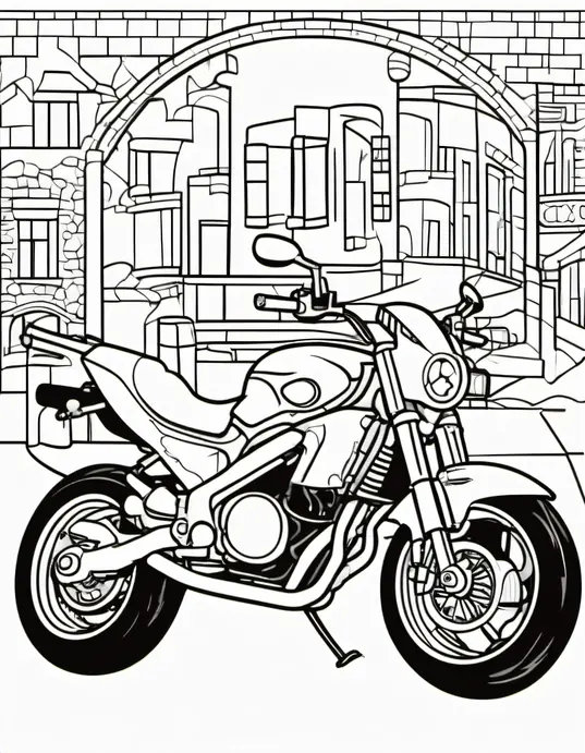 Color and Explore: Vibrant Motorcycle Ride through Rainbow Meadow