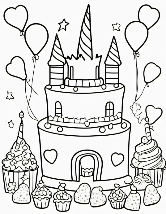 Colorful Unicorn Birthday Party Scene for Kids
