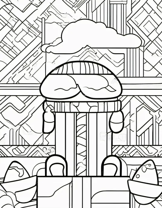Springtime Bunny Garden Coloring Page