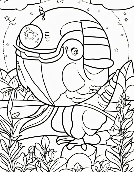 Butterfly Garden Coloring Page for Kids
