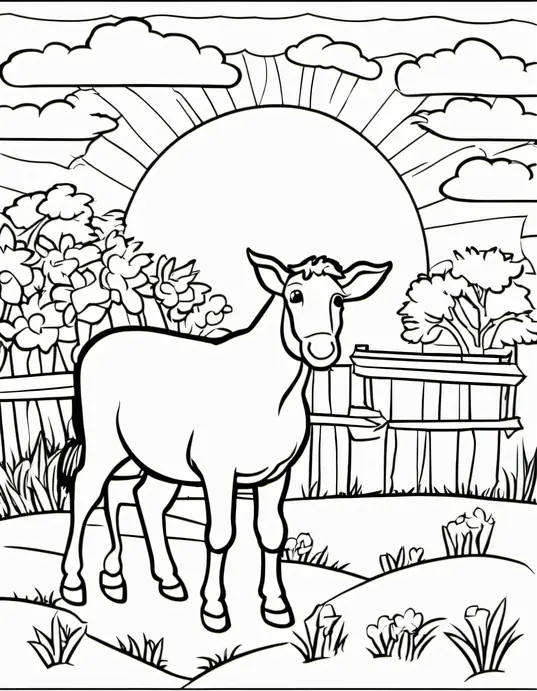 Color and Play: Sunset Barnyard Friends