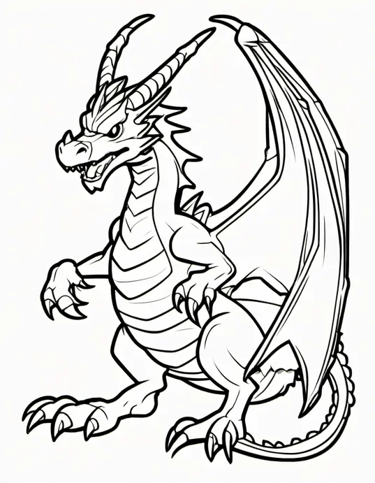 Anime-Style Dragon Coloring Page for Kids