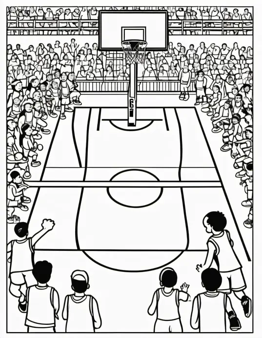 Color & Play: School's Basketball Court Mural