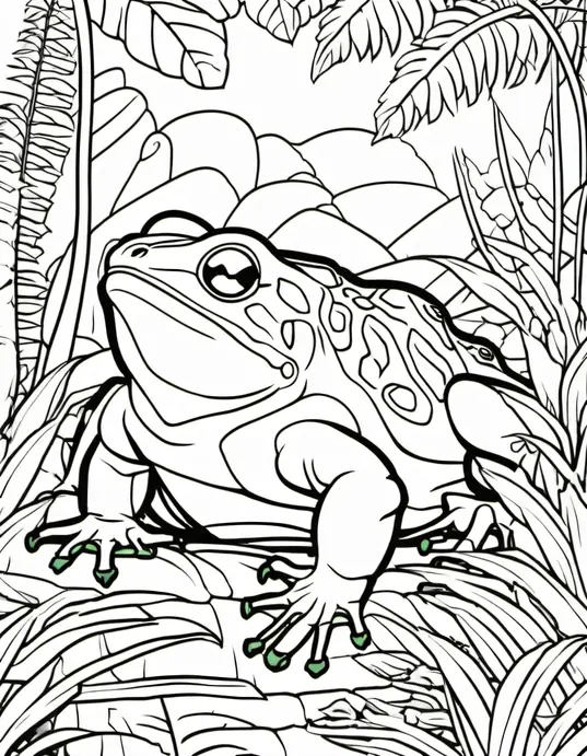 Color Exotic Rainforest Reptiles Jungle Scene