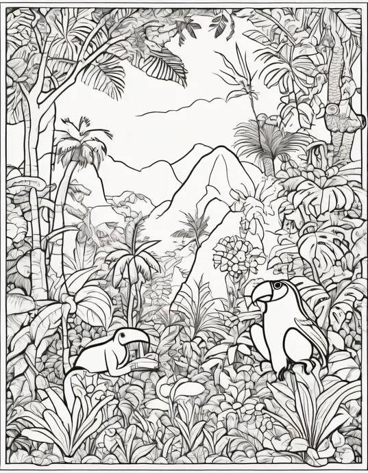 Color Jolly Jaguar and Rainforest Friends